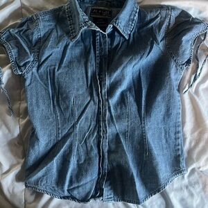 At Last Light Blue Denim Button-Up Shirt